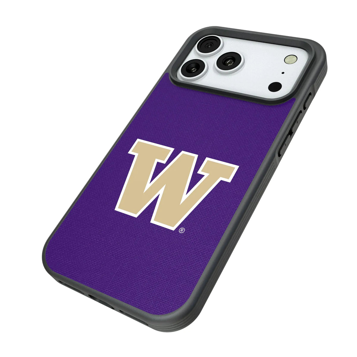 University of Washington Huskies Solid iPhone Bump Phone Case for Apple iPhone - Isometric View#Device_iPhone 18 Pro Max
