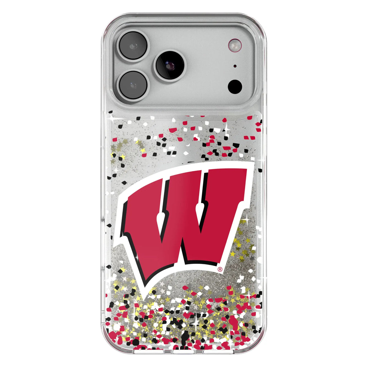 University of Wisconsin Badgers Confetti Glitter Phone Case for Apple iPhone