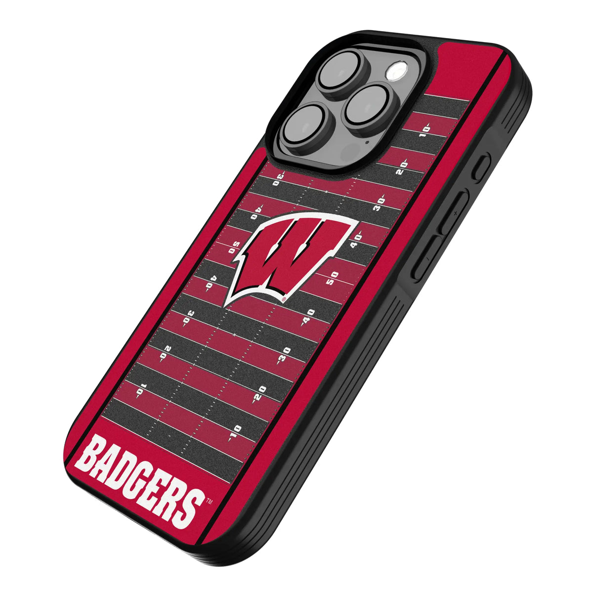 University of Wisconsin Badgers Field iPhone Bump Phone Case for Apple iPhone - Isometric View