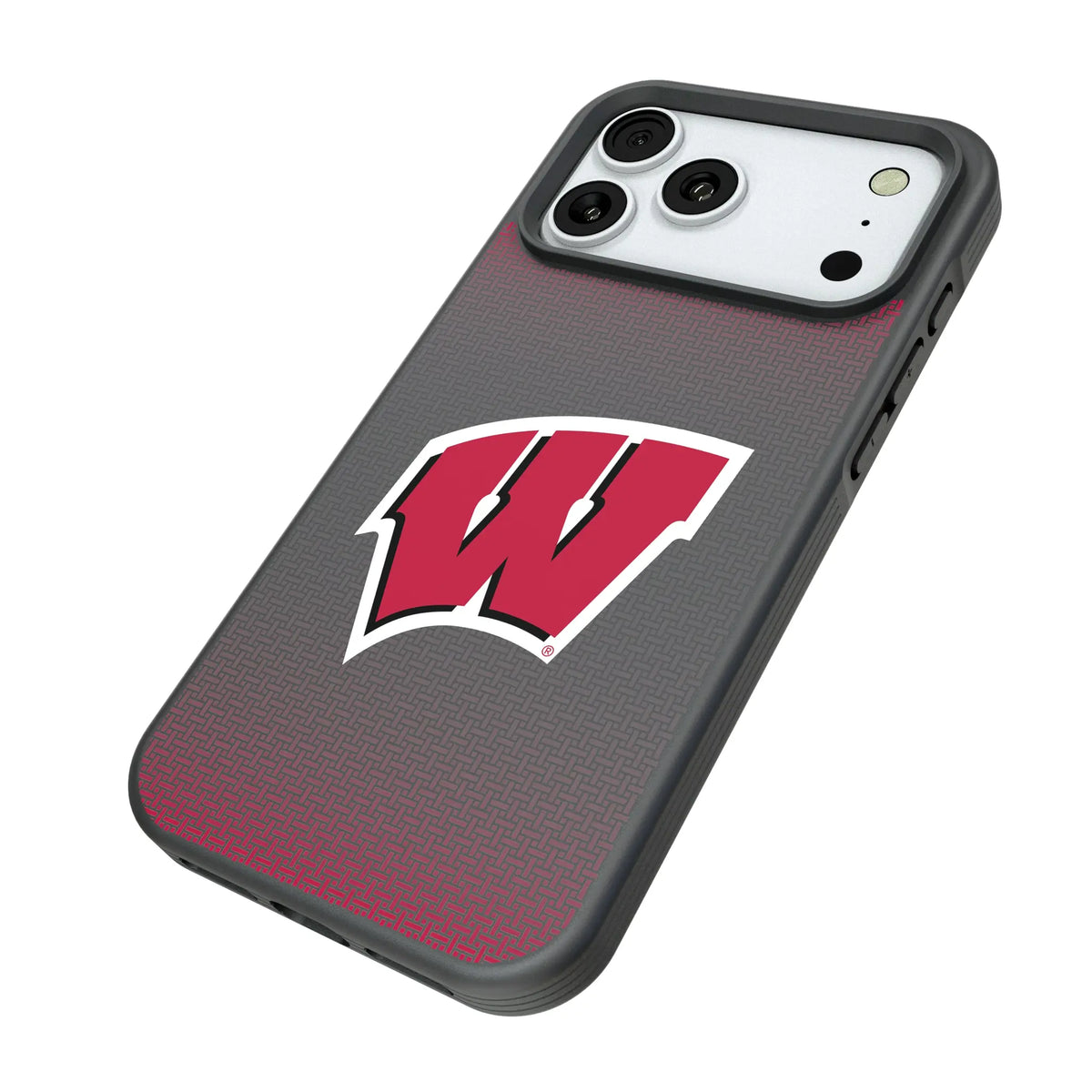 University of Wisconsin Badgers Linen iPhone Bump Phone Case for Apple iPhone - Isometric View#Device_iPhone 18 Pro Max