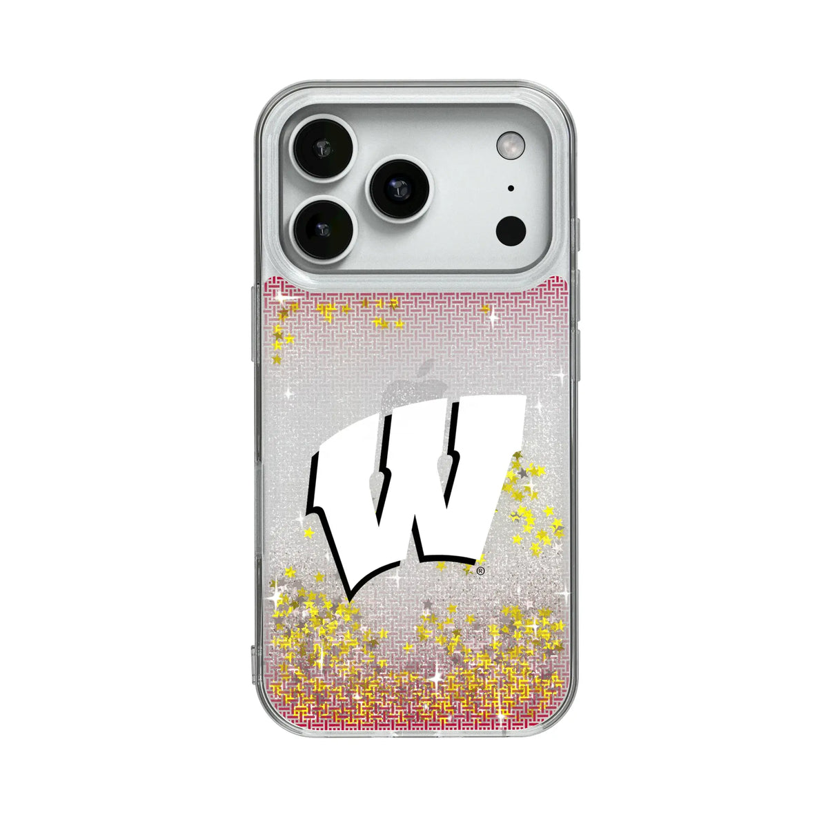 University of Wisconsin Badgers Linen Glitter Phone Case for Apple iPhone