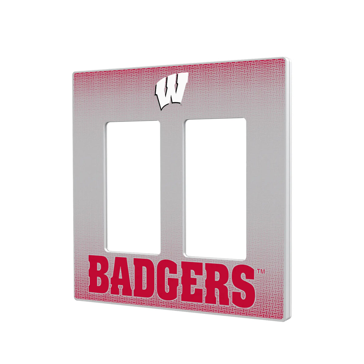 University of Wisconsin Badgers Linen Hidden-Screw Light Switch Plate#Style_Double Rocker