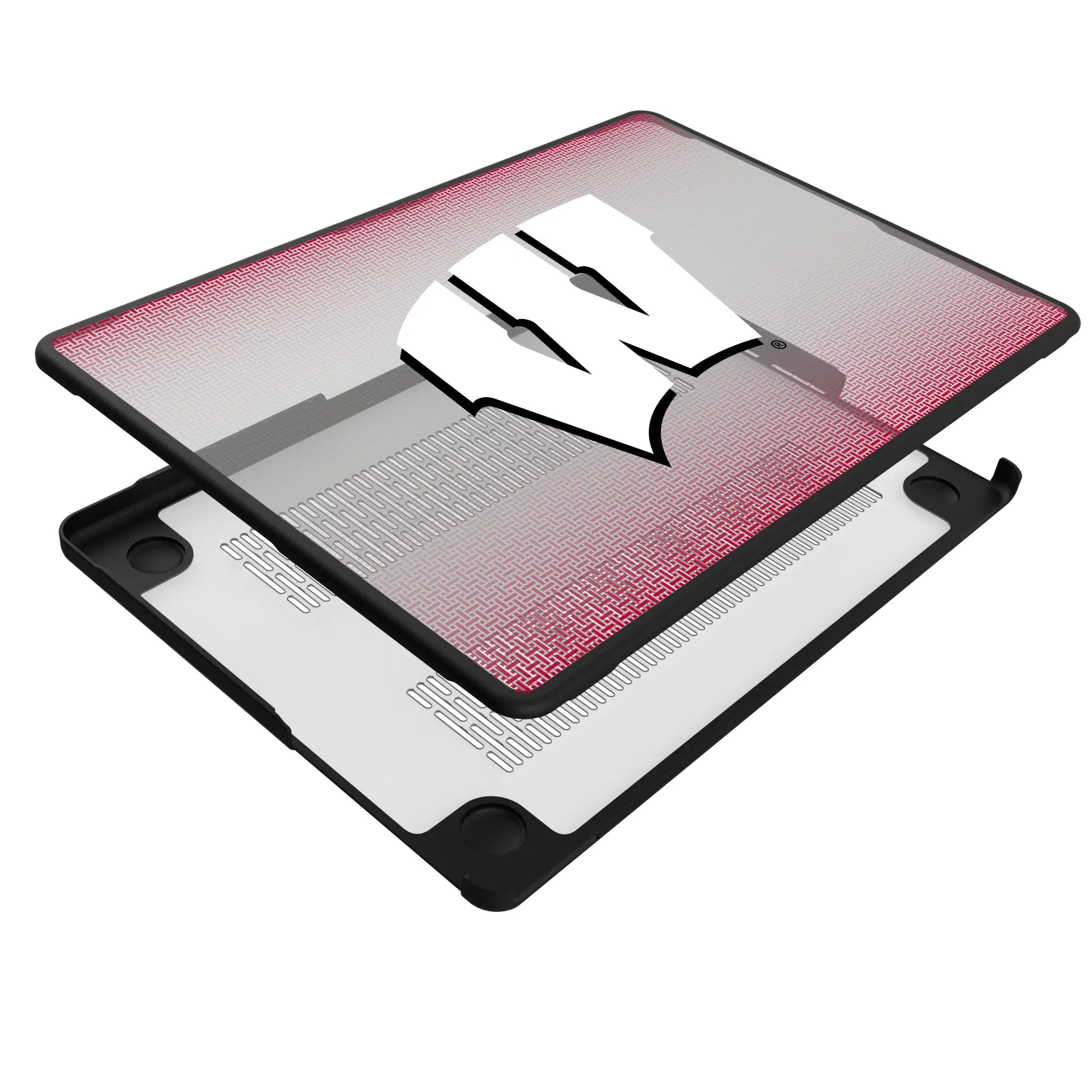 University of Wisconsin Badgers Linen MacBook Laptop Case for Apple MacBook - Isometric View