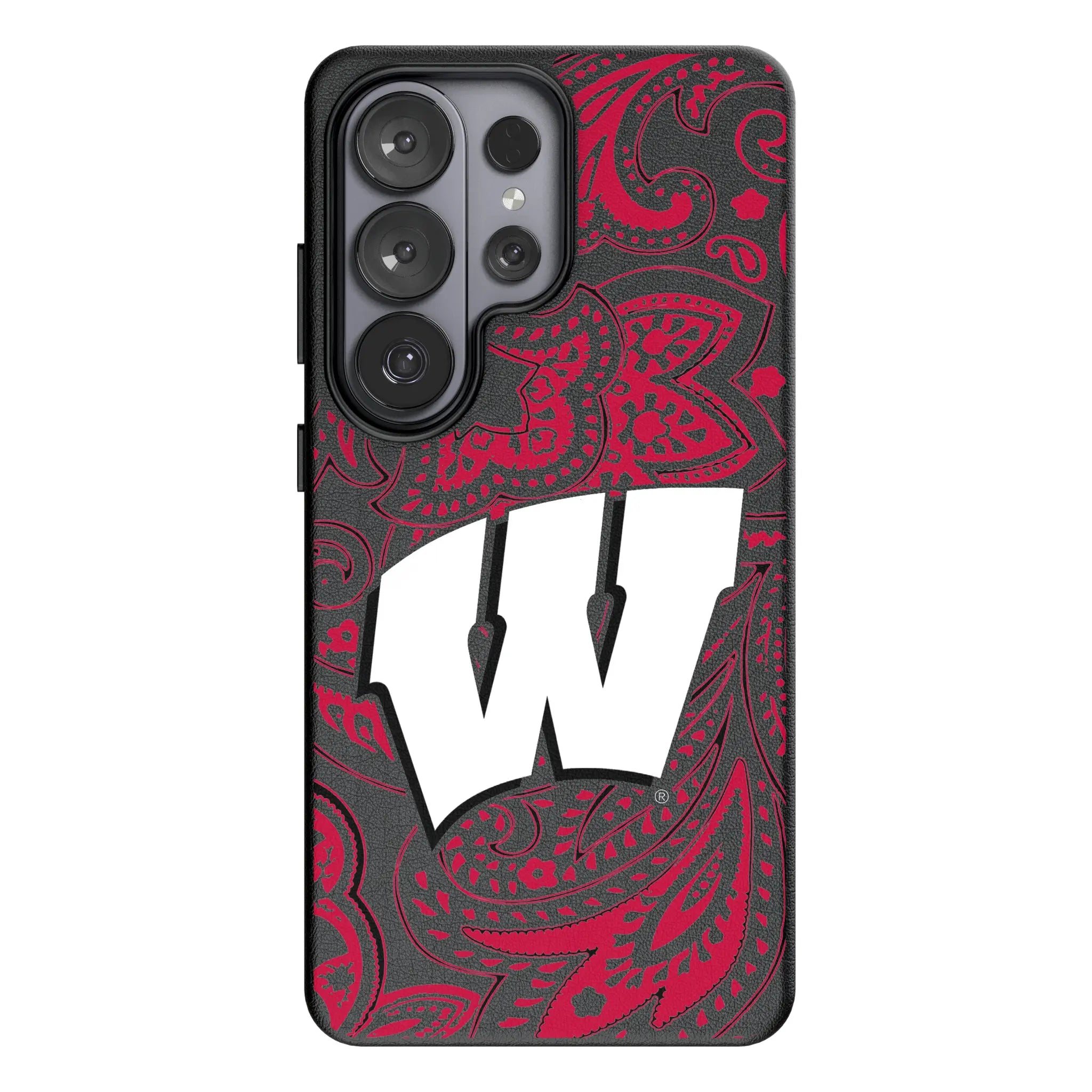 University of Wisconsin Badgers Paisley Galaxy MagSafe Compatible Phone Case for Samsung Galaxy#Device_Galaxy S26 Ultra