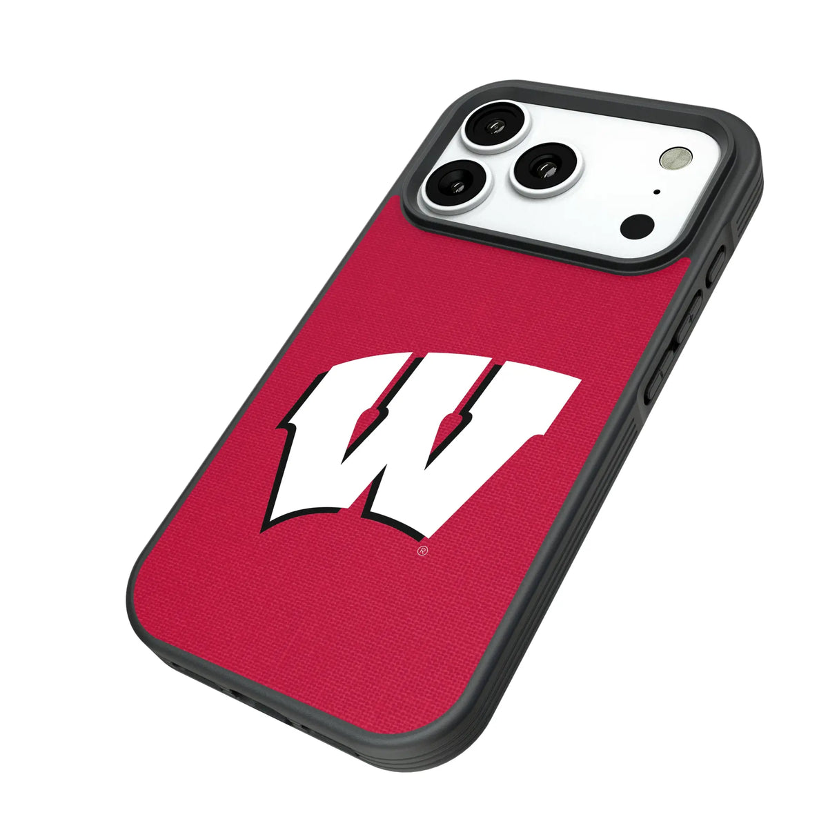 University of Wisconsin Badgers Solid iPhone Bump Phone Case for Apple iPhone - Isometric View#Device_iPhone 18 Pro