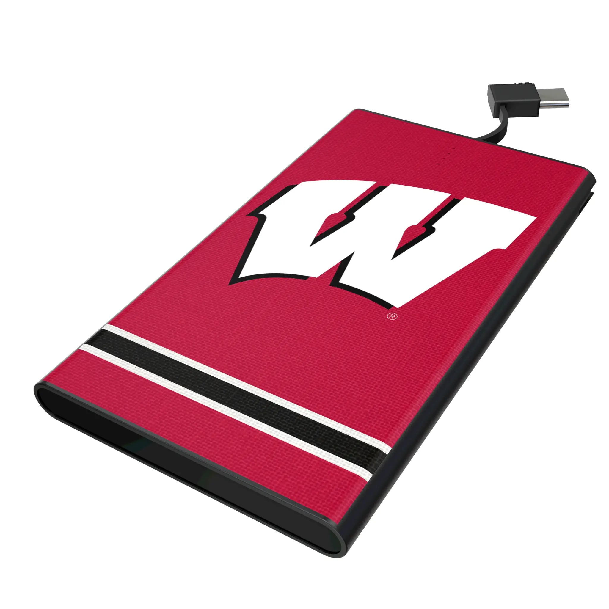 University of Wisconsin Badgers Stripe 5000mAh Flat Power Bank