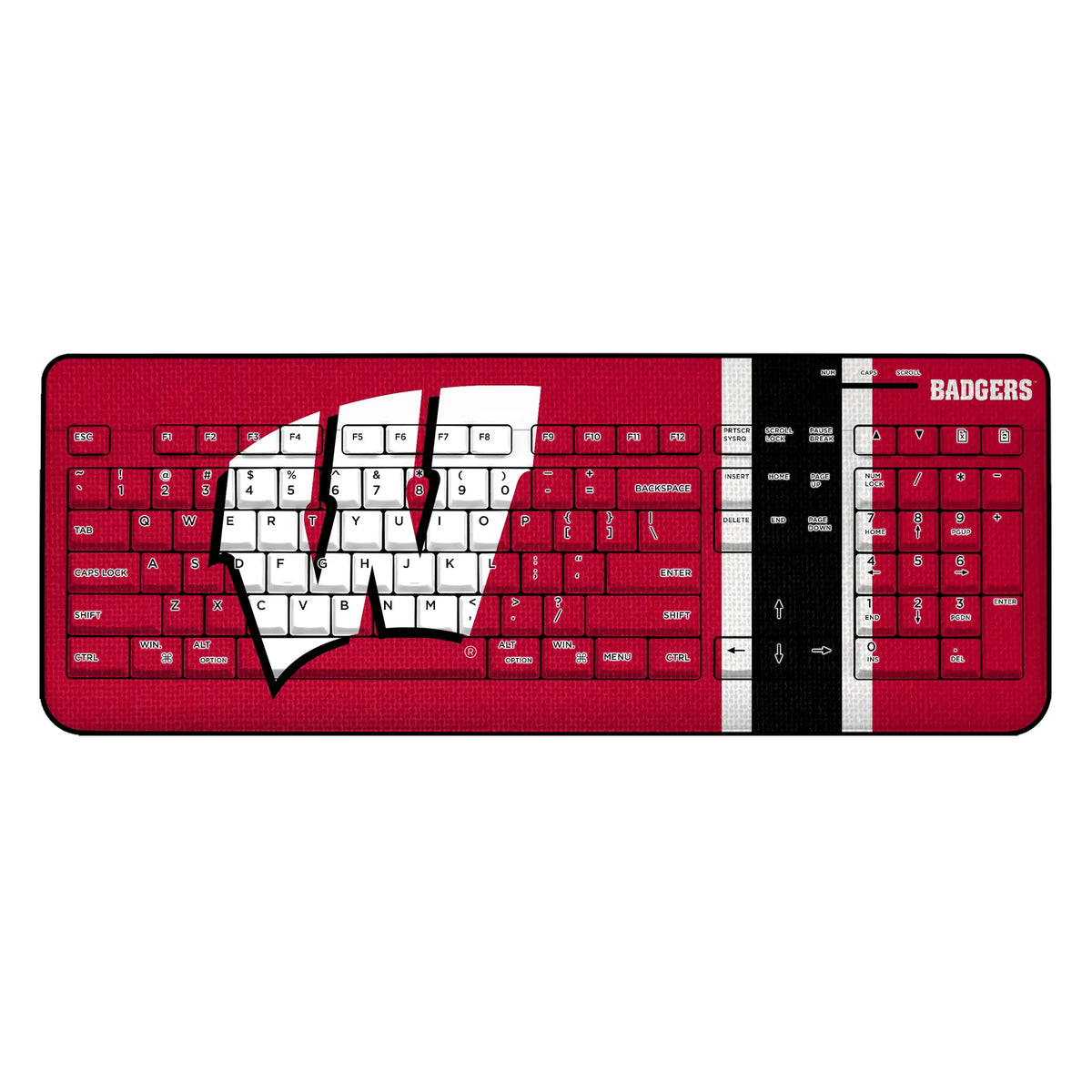 University of Wisconsin Badgers Stripe Wireless USB Keyboard