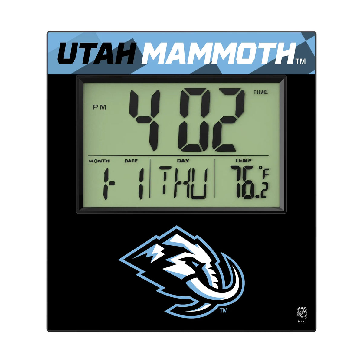 Utah Mammoth Color Block Wall Clock