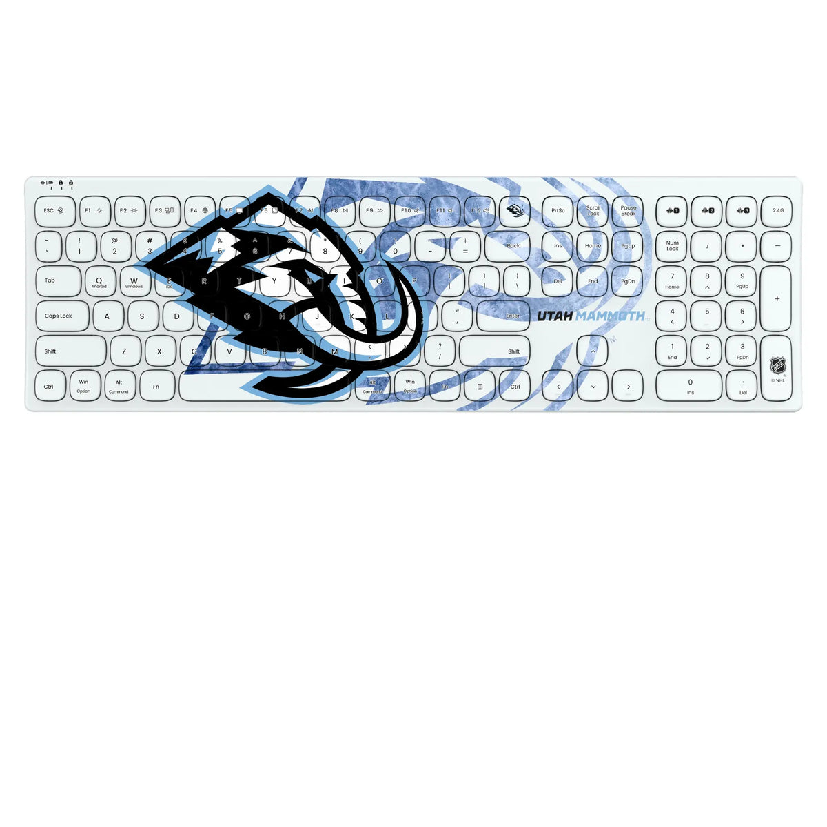Utah Mammoth Ice Tilt KKB605 Curved Wireless Keyboard