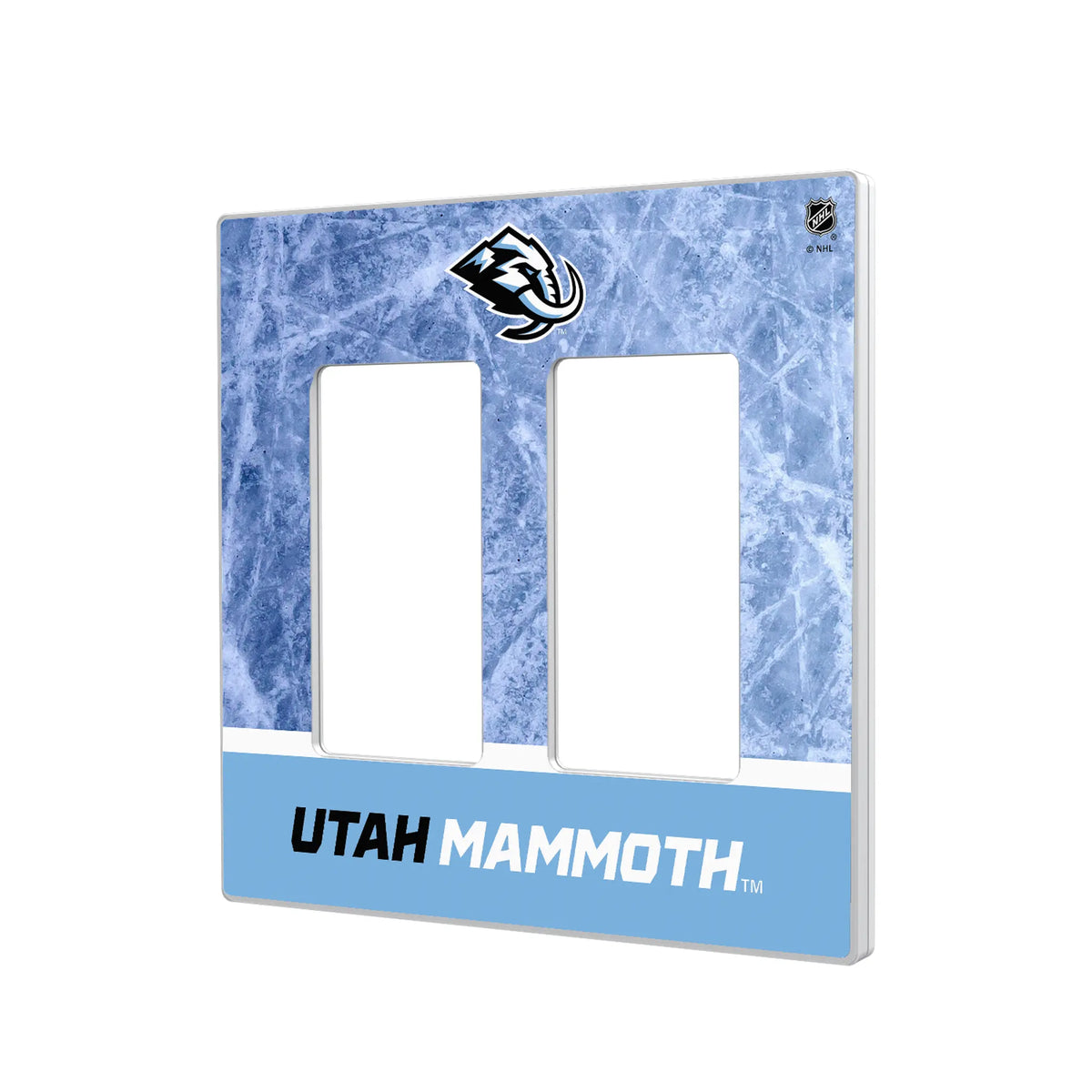 Utah Mammoth Ice Wordmark Hidden-Screw Light Switch Plate#Style_Double Rocker
