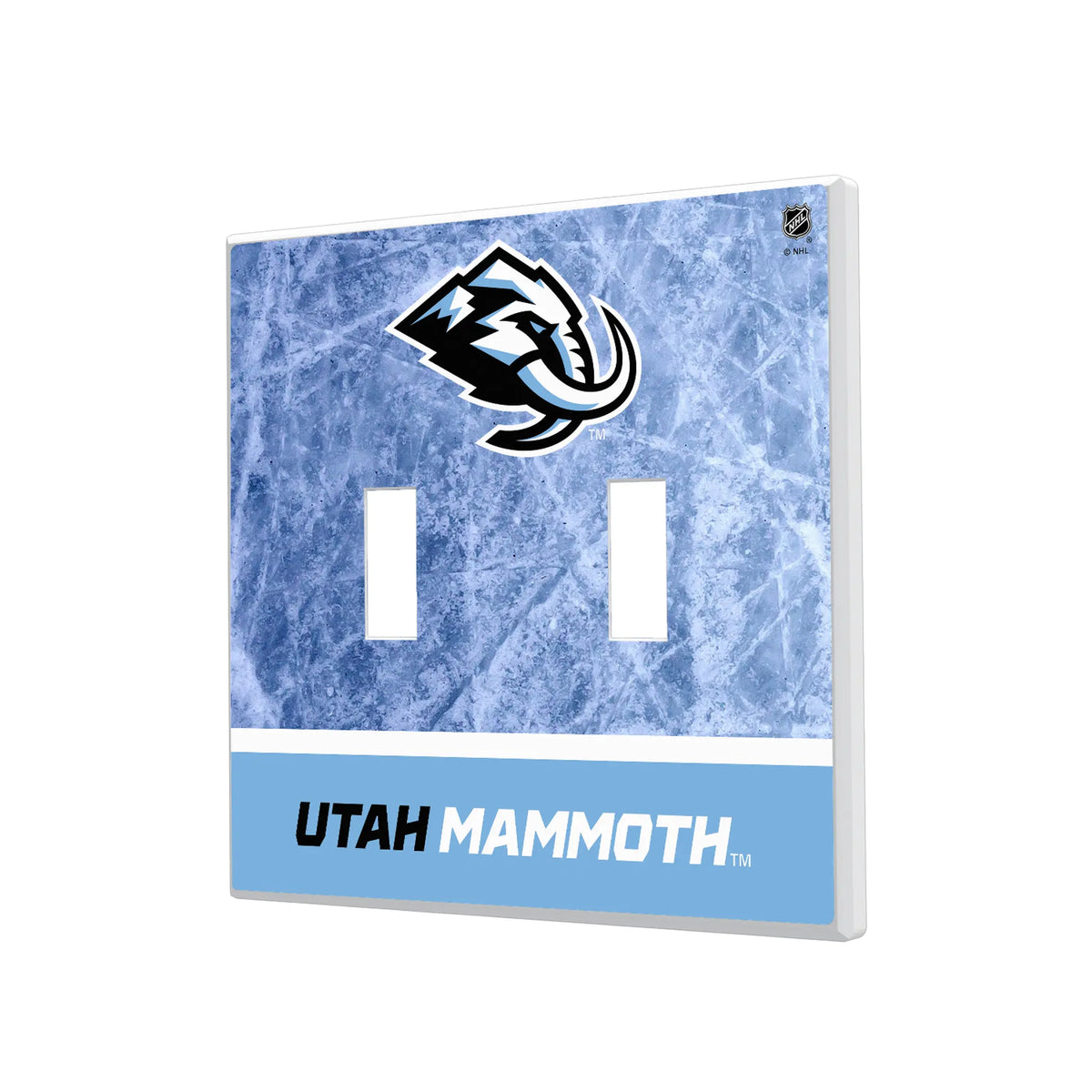 Utah Mammoth Ice Wordmark Hidden-Screw Light Switch Plate#Style_Double Toggle
