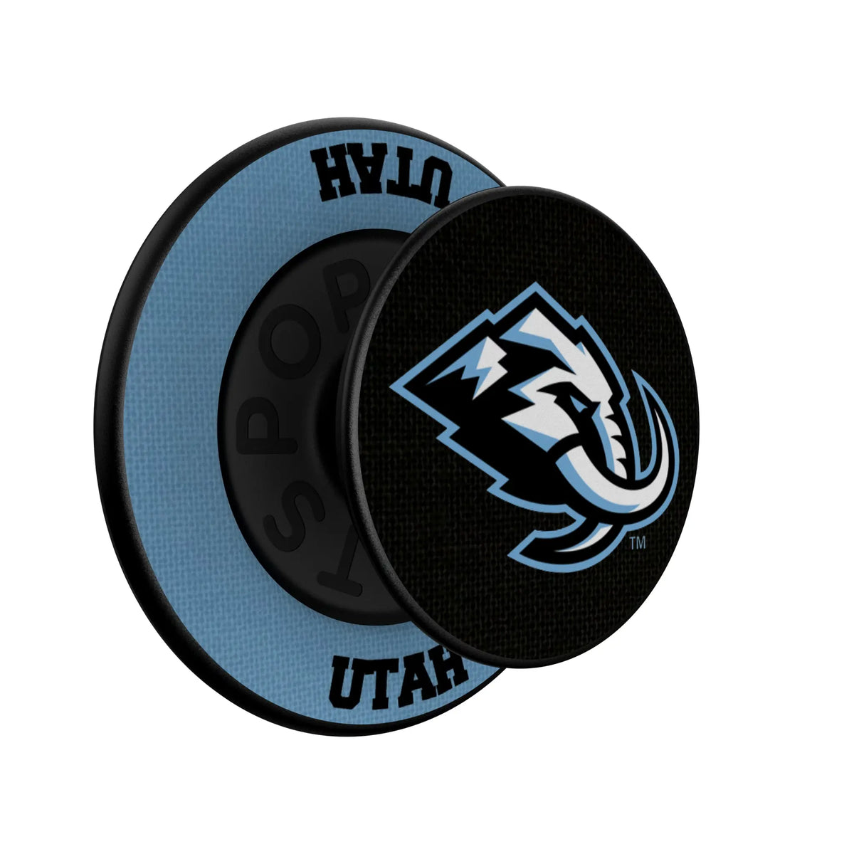 Utah Mammoth Personalized Endzone Solid Popsockets Round Magnetic - Isometric View