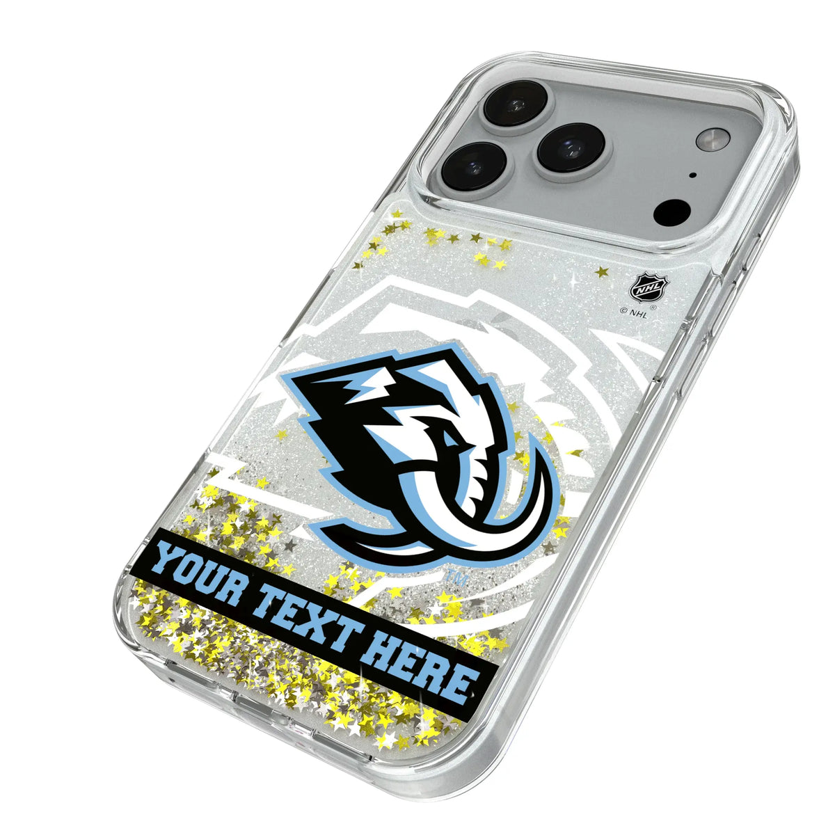 Utah Mammoth Personalized Tilt iPhone Glitter Phone Case for Apple iPhone - Isometric View#Device_iPhone 18 Pro