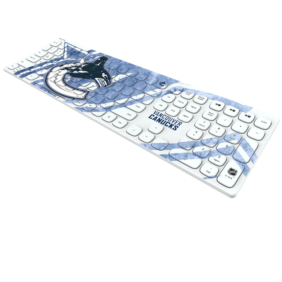 Vancouver Canucks Ice Tilt KKB605 Curved Wireless Keyboard - Isometric View