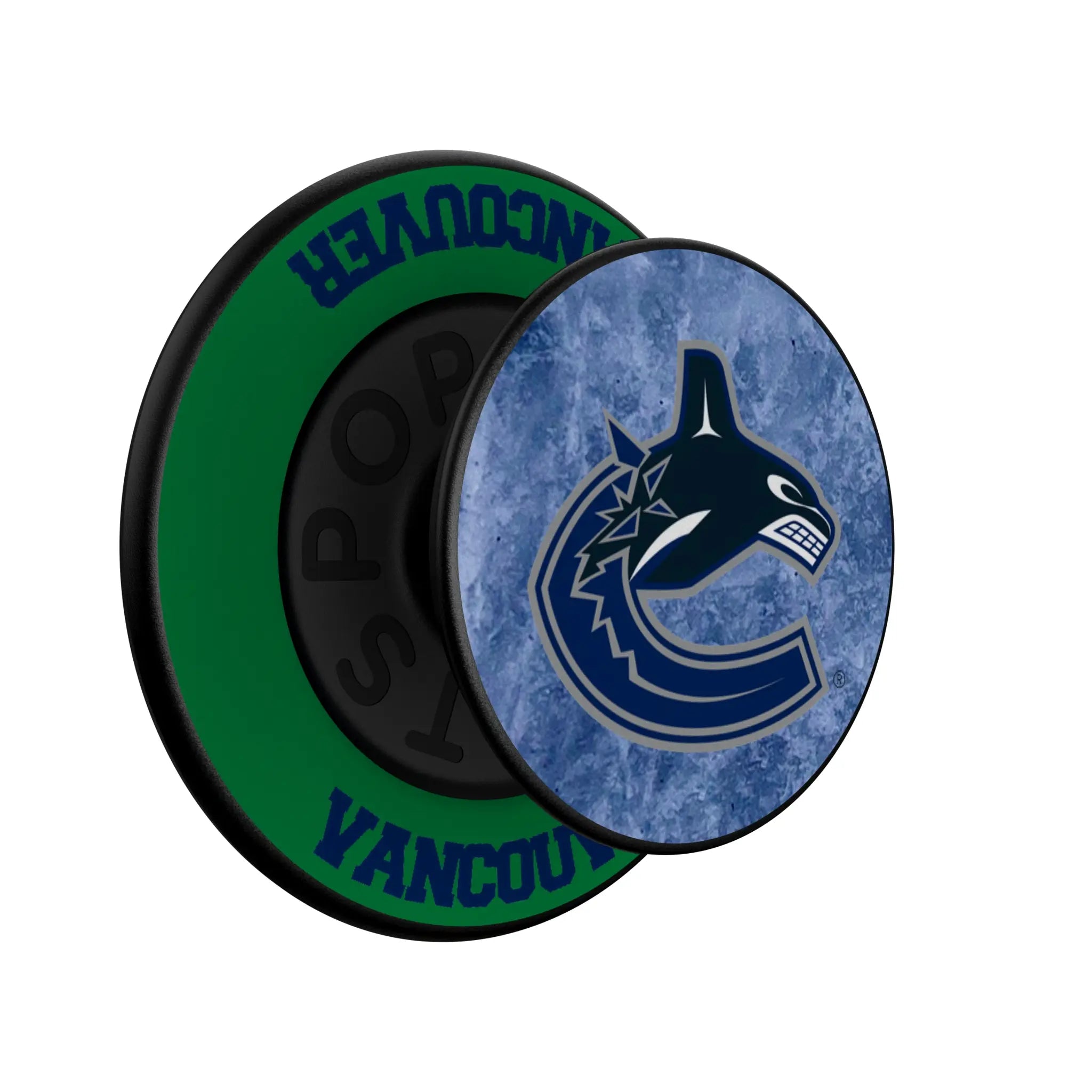 Vancouver Canucks Ice Wordmark Popsockets Round Magnetic - Isometric View
