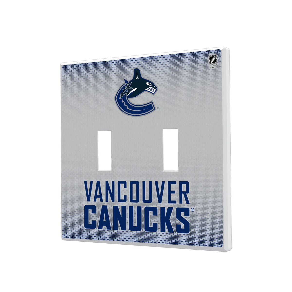 Vancouver Canucks Linen Hidden-Screw Light Switch Plate#Style_Double Toggle