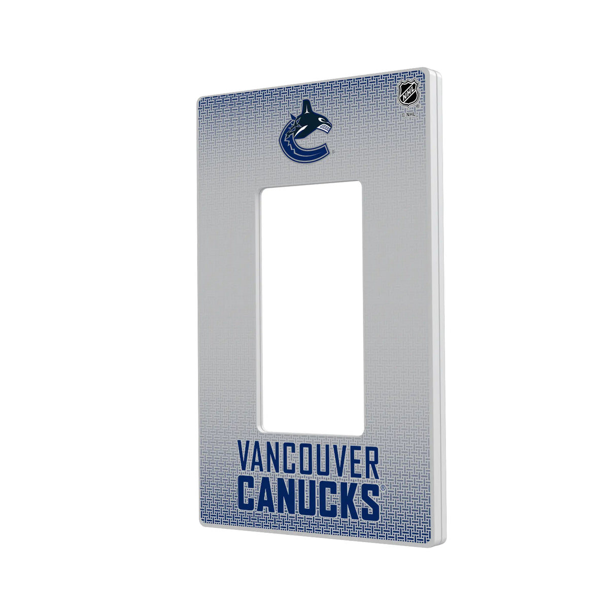 Vancouver Canucks Linen Hidden-Screw Light Switch Plate#Style_Single Rocker