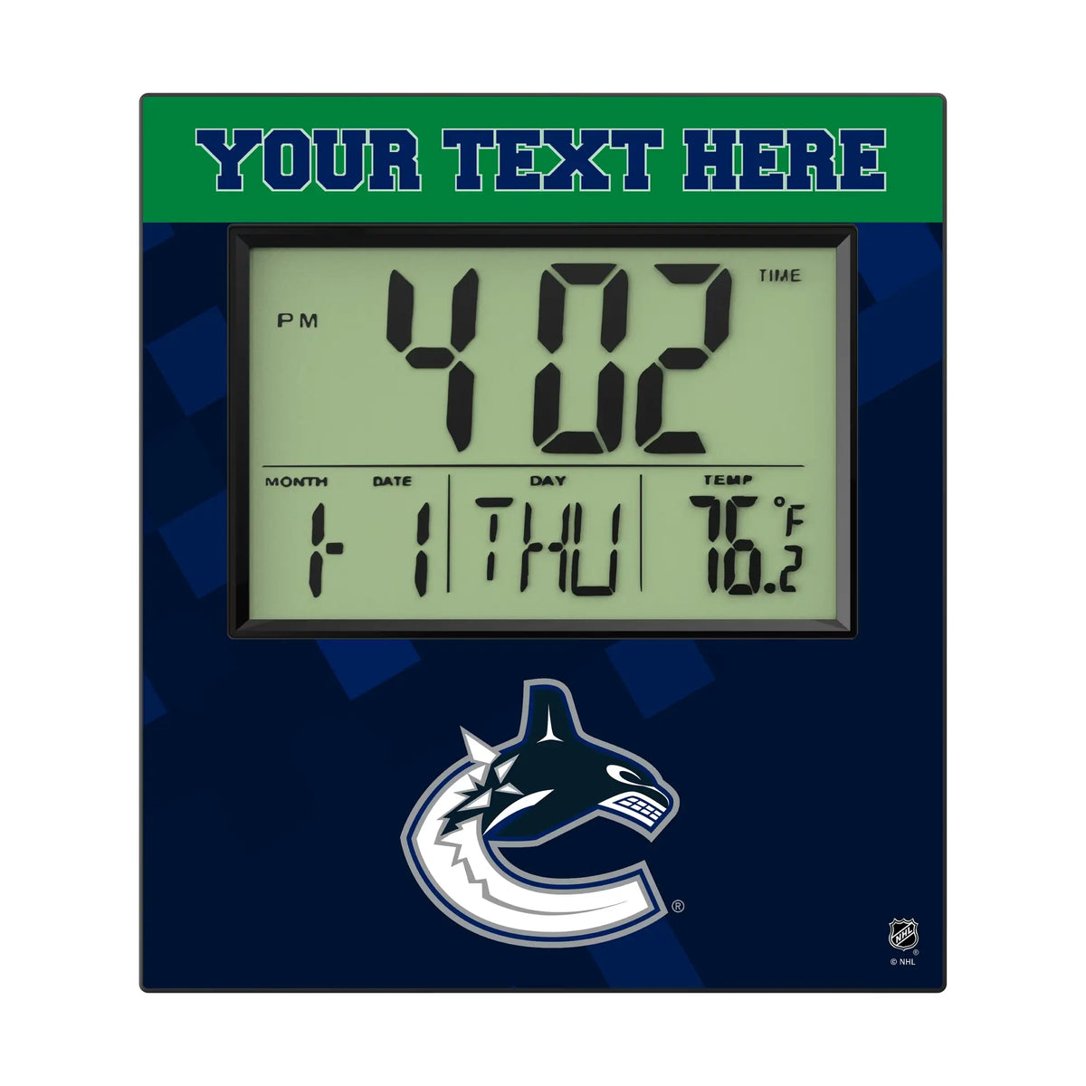 Vancouver Canucks Personalized Color Block Wall Clock