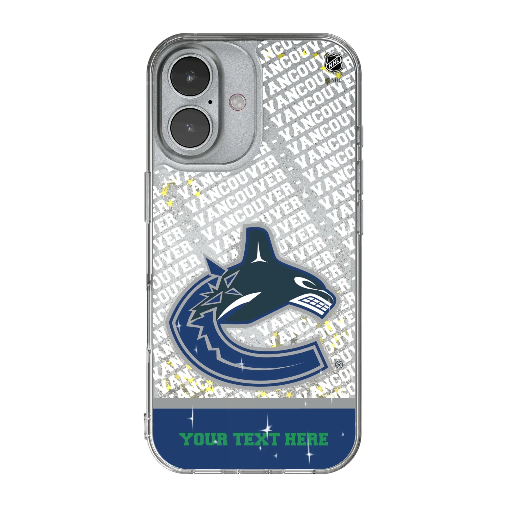 Vancouver Canucks Personalized EndZone Plus iPhone Glitter Phone Case for Apple iPhone