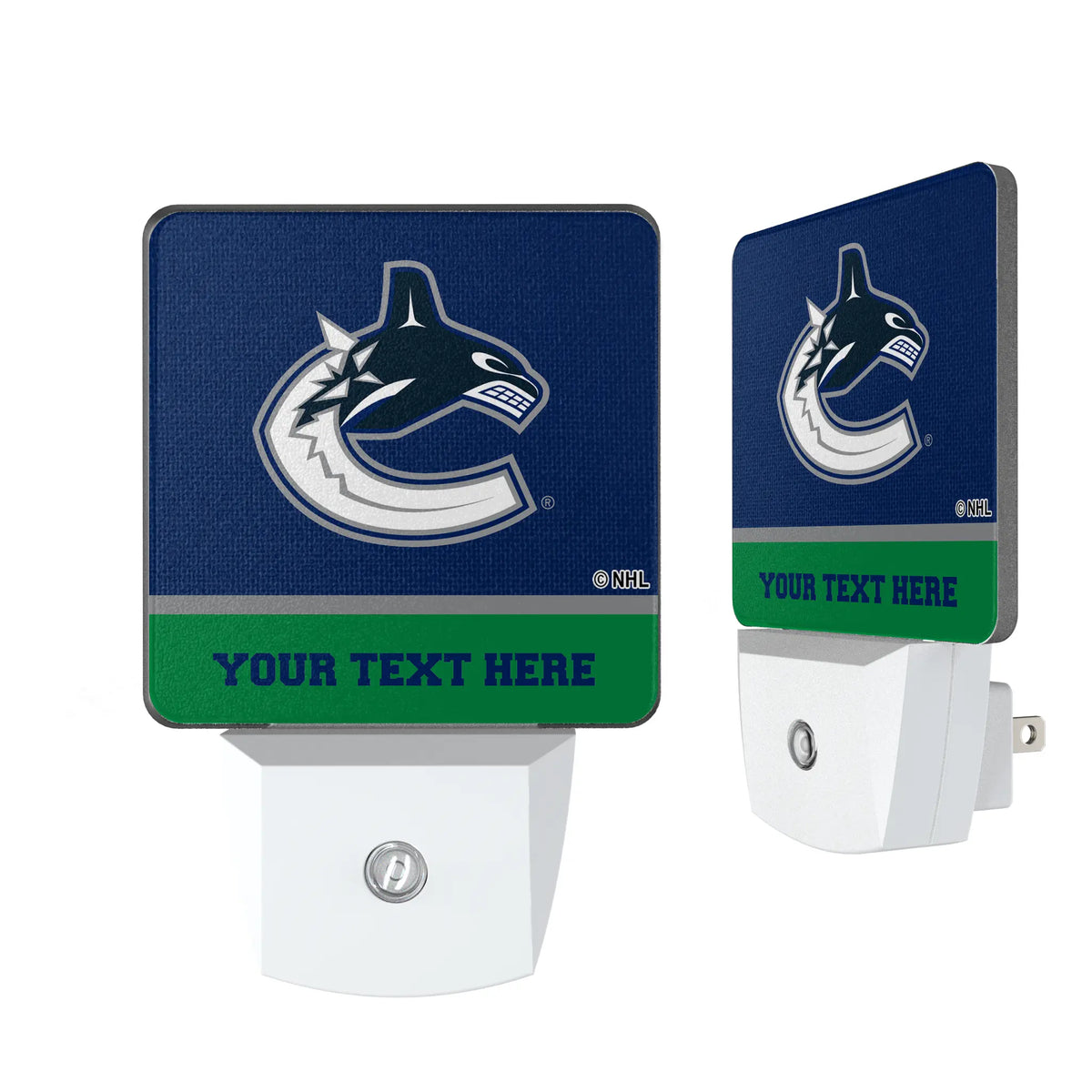 Vancouver Canucks Personalized Endzone Solid Night Light 2-Pack