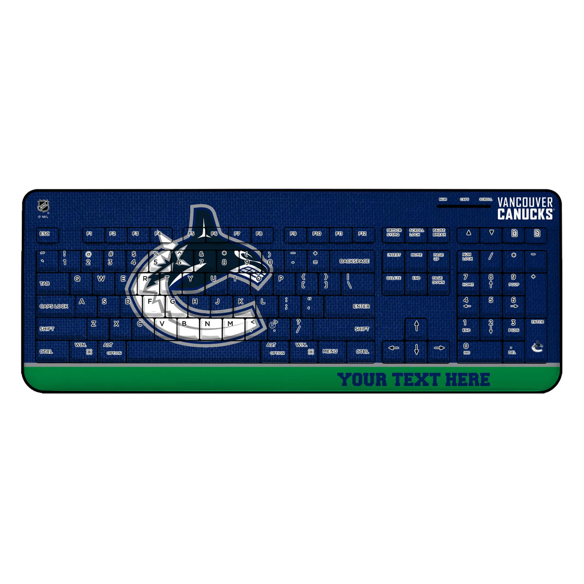 Vancouver Canucks Personalized Endzone Solid Wireless USB Keyboard