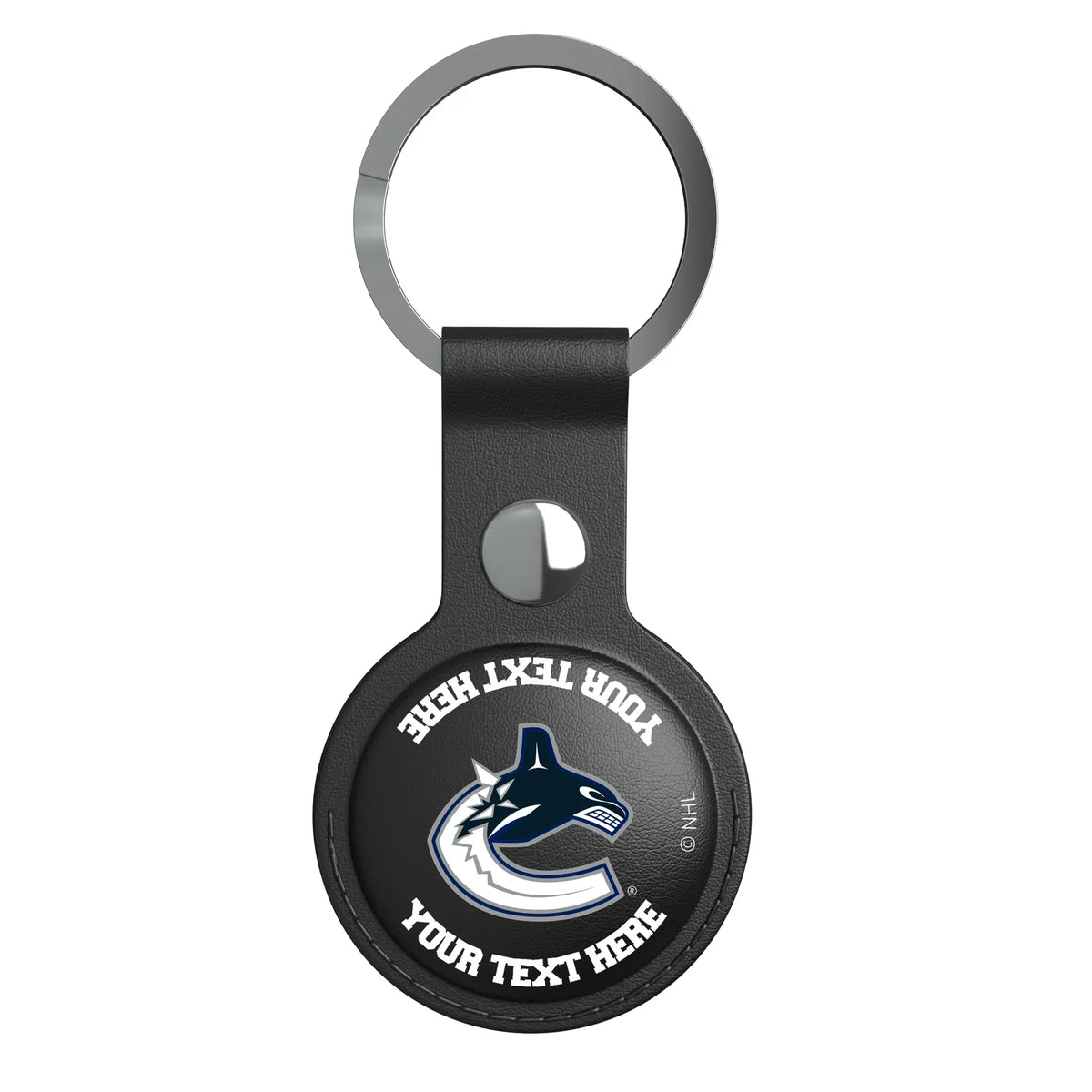Vancouver Canucks Personalized Insignia AirTag Black Airtag Holder