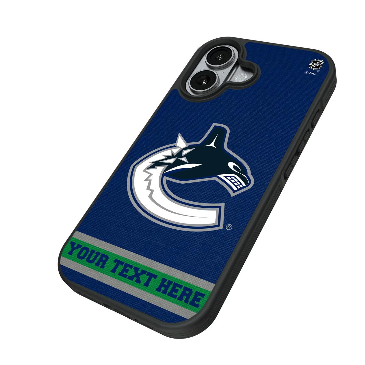 Vancouver Canucks Personalized Stripe iPhone Bump Phone Case for Apple iPhone - Isometric View#Device_iPhone 17