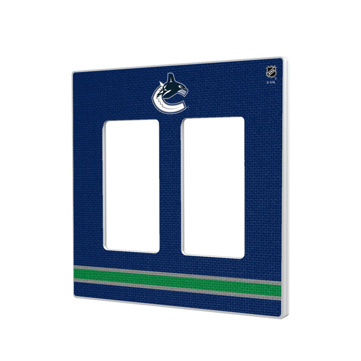 Vancouver Canucks Stripe Hidden-Screw Light Switch Plate#Style_Double Rocker