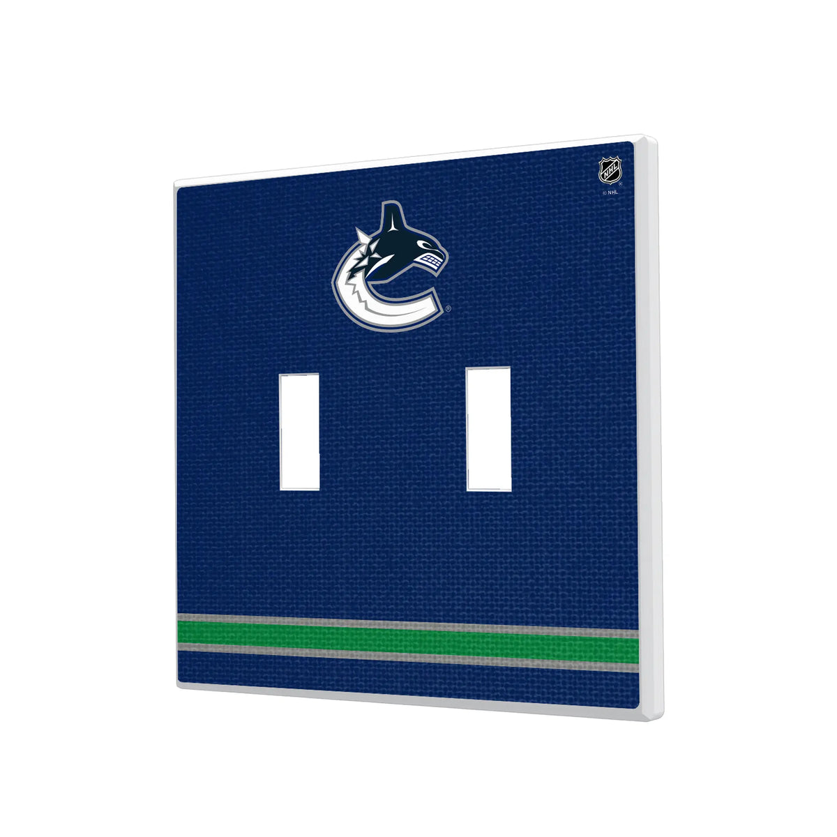 Vancouver Canucks Stripe Hidden-Screw Light Switch Plate#Style_Double Toggle