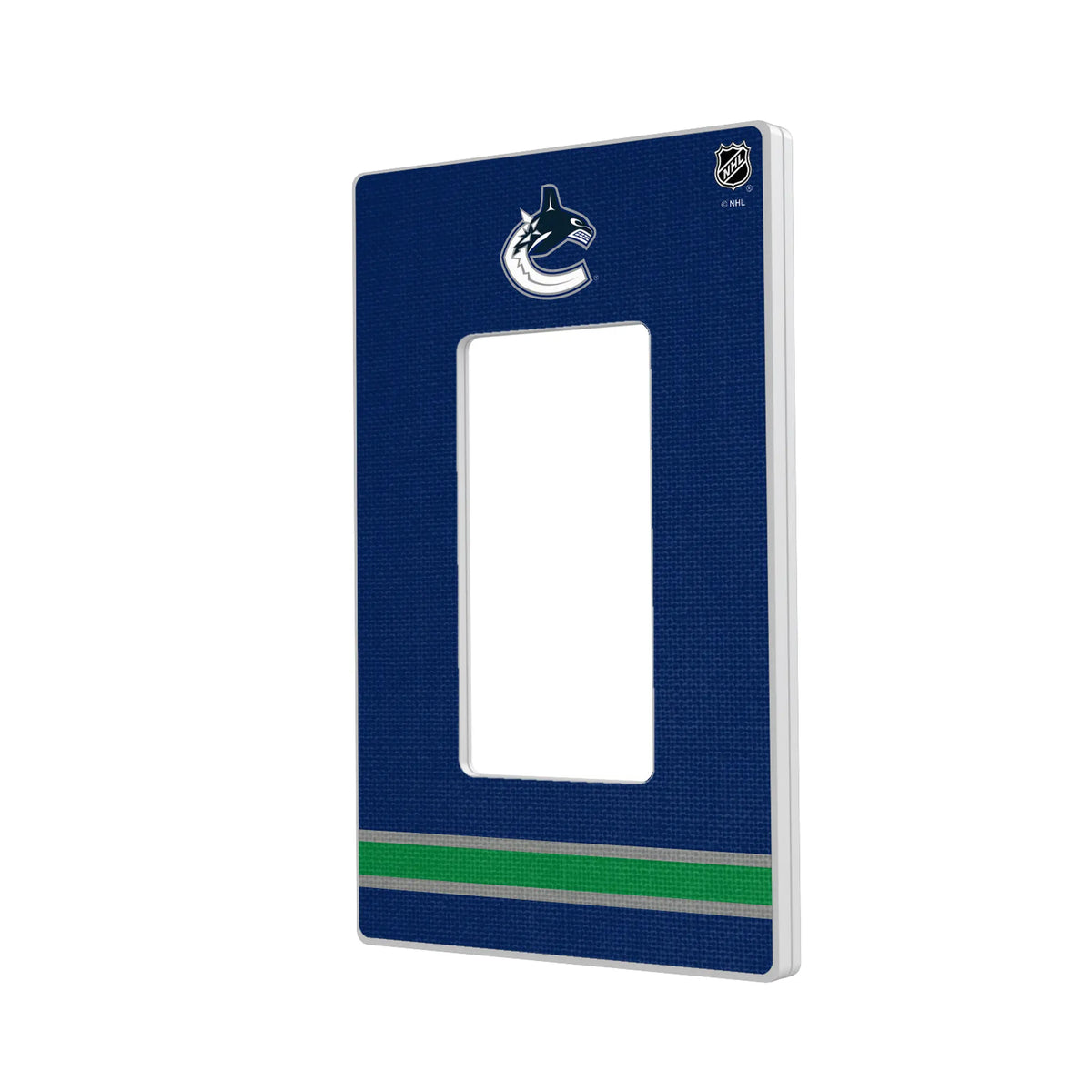 Vancouver Canucks Stripe Hidden-Screw Light Switch Plate#Style_Single Rocker