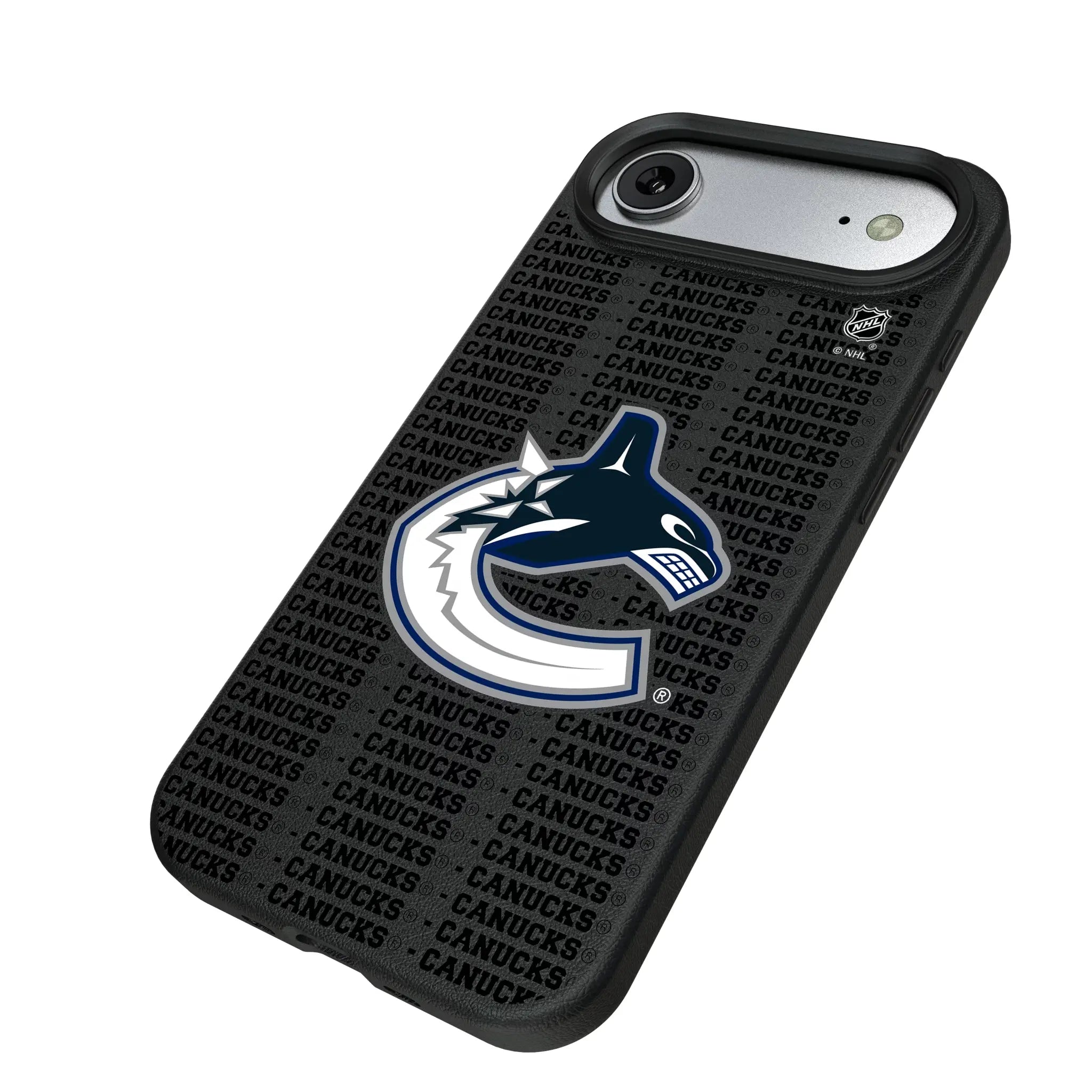 Vancouver Canucks Text Backdrop iPhone MagSafe Compatible Phone Case for Apple iPhone - Isometric View#Device_iPhone Air