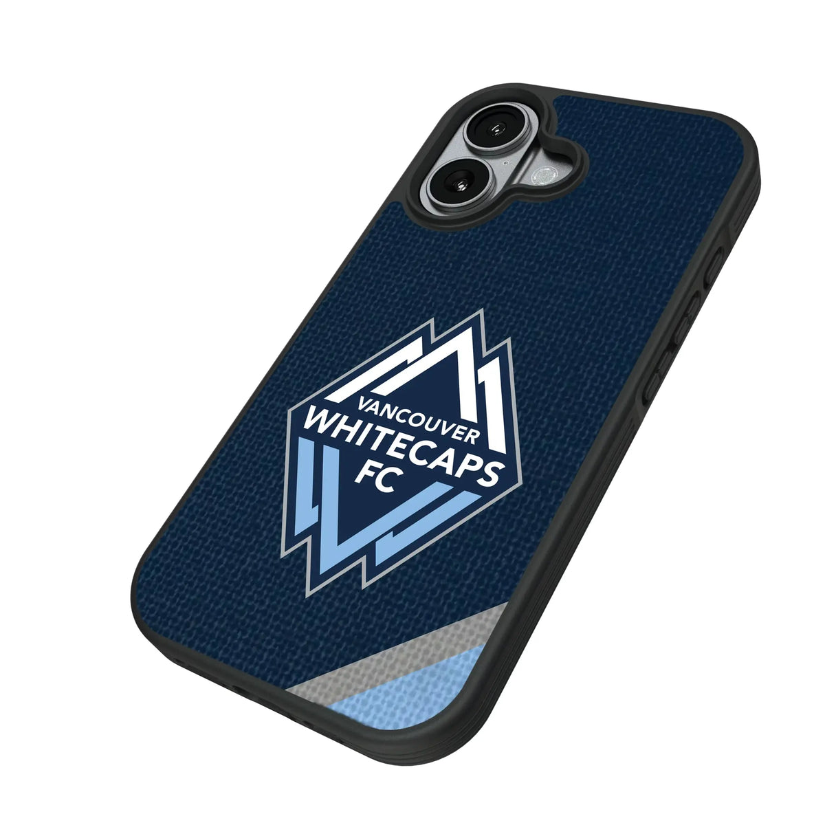 Vancouver Whitecaps Diagonal Stripe iPhone Bump Phone Case for Apple iPhone - Isometric View#Device_iPhone 17