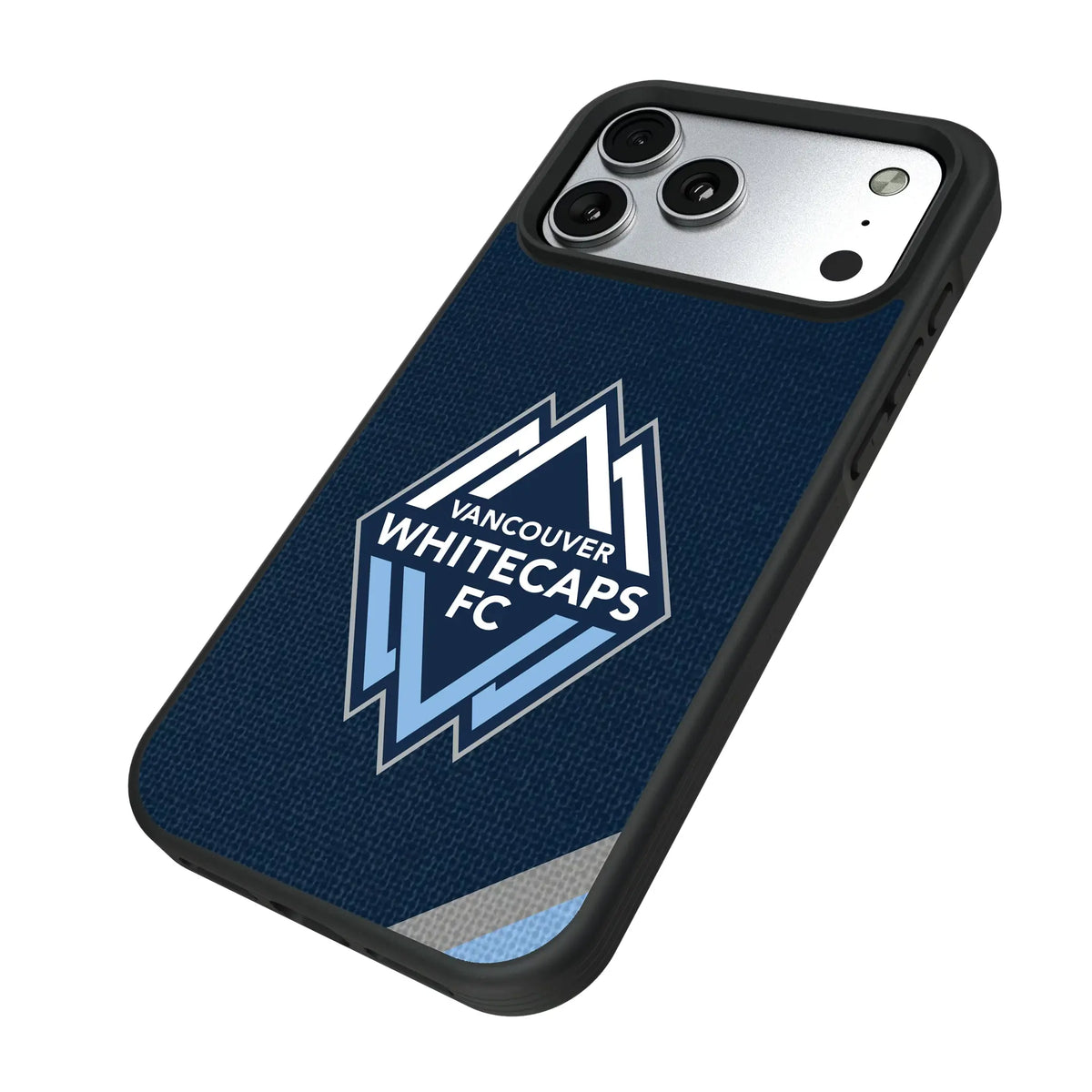 Vancouver Whitecaps Diagonal Stripe iPhone Bump Phone Case for Apple iPhone - Isometric View#Device_iPhone 17 Pro Max