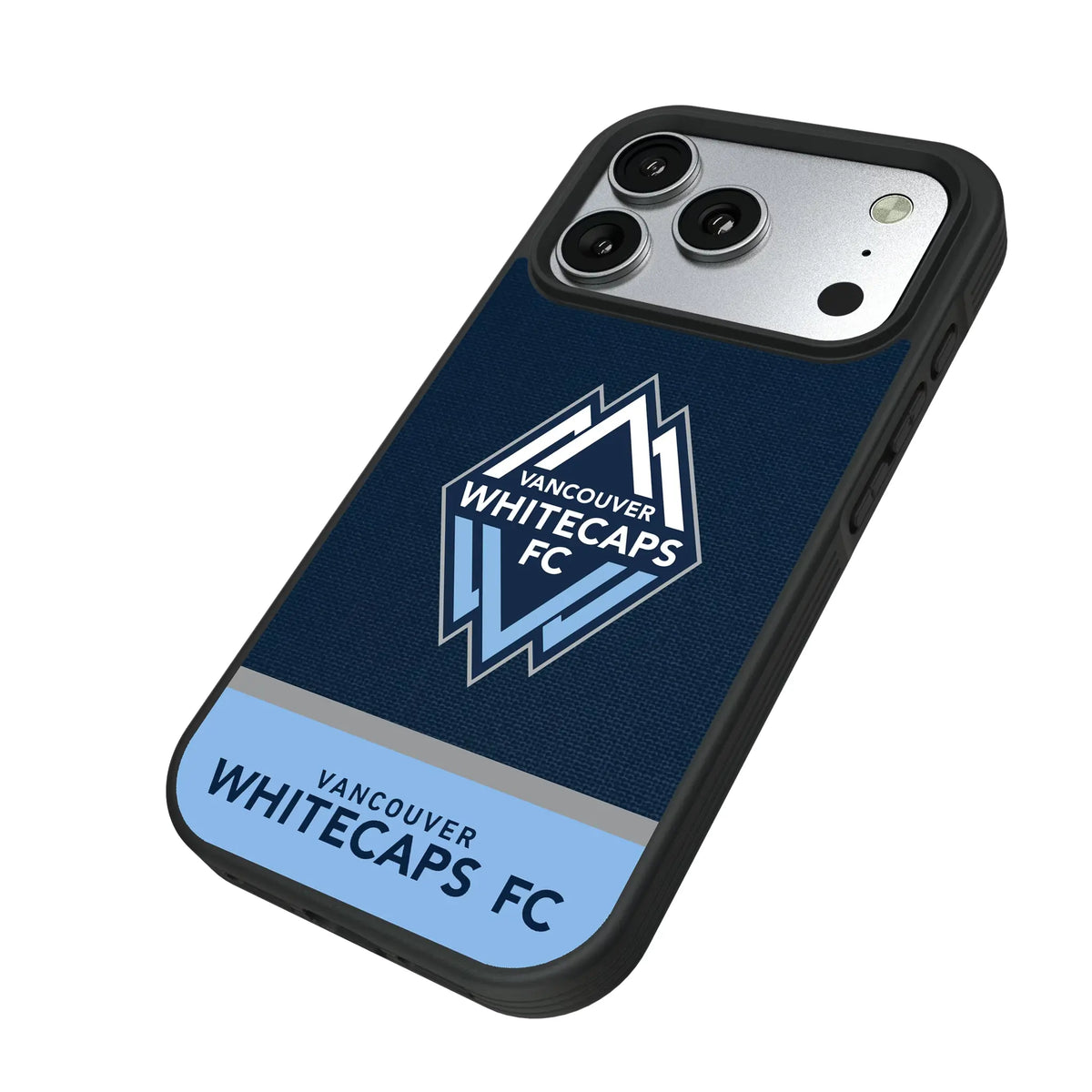 Vancouver Whitecaps Endzone Solid iPhone Bump Phone Case for Apple iPhone - Isometric View#Device_iPhone 17 Pro