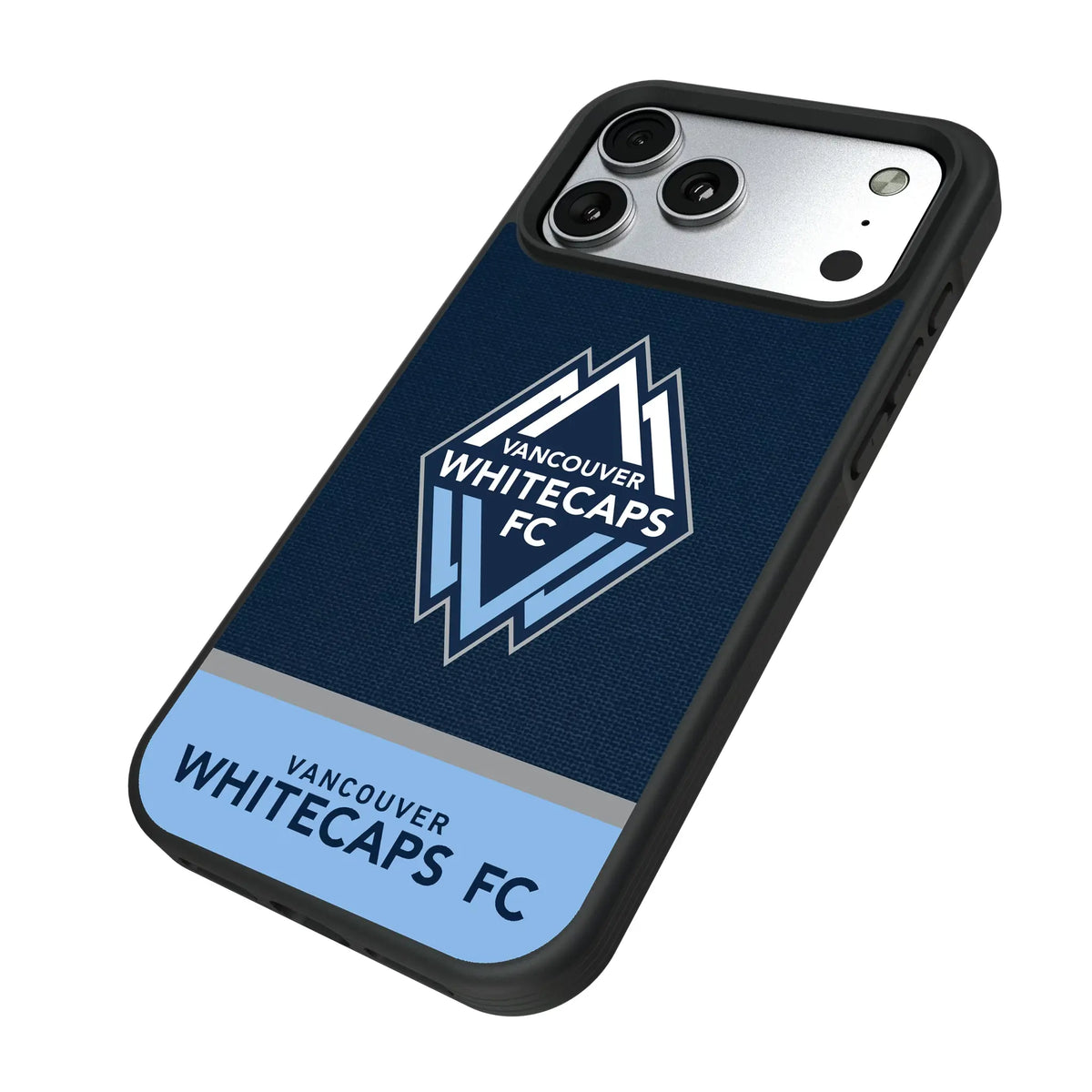 Vancouver Whitecaps Endzone Solid iPhone Bump Phone Case for Apple iPhone - Isometric View#Device_iPhone 17 Pro Max