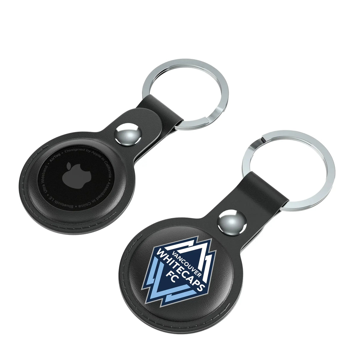 Vancouver Whitecaps Insignia AirTag Black Airtag Holder 2-Pack - Isometric View