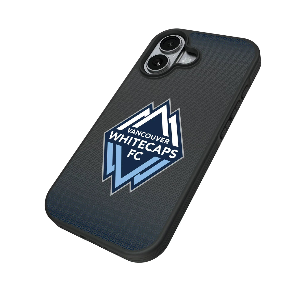 Vancouver Whitecaps Linen iPhone Bump Phone Case for Apple iPhone - Isometric View#Device_iPhone 17