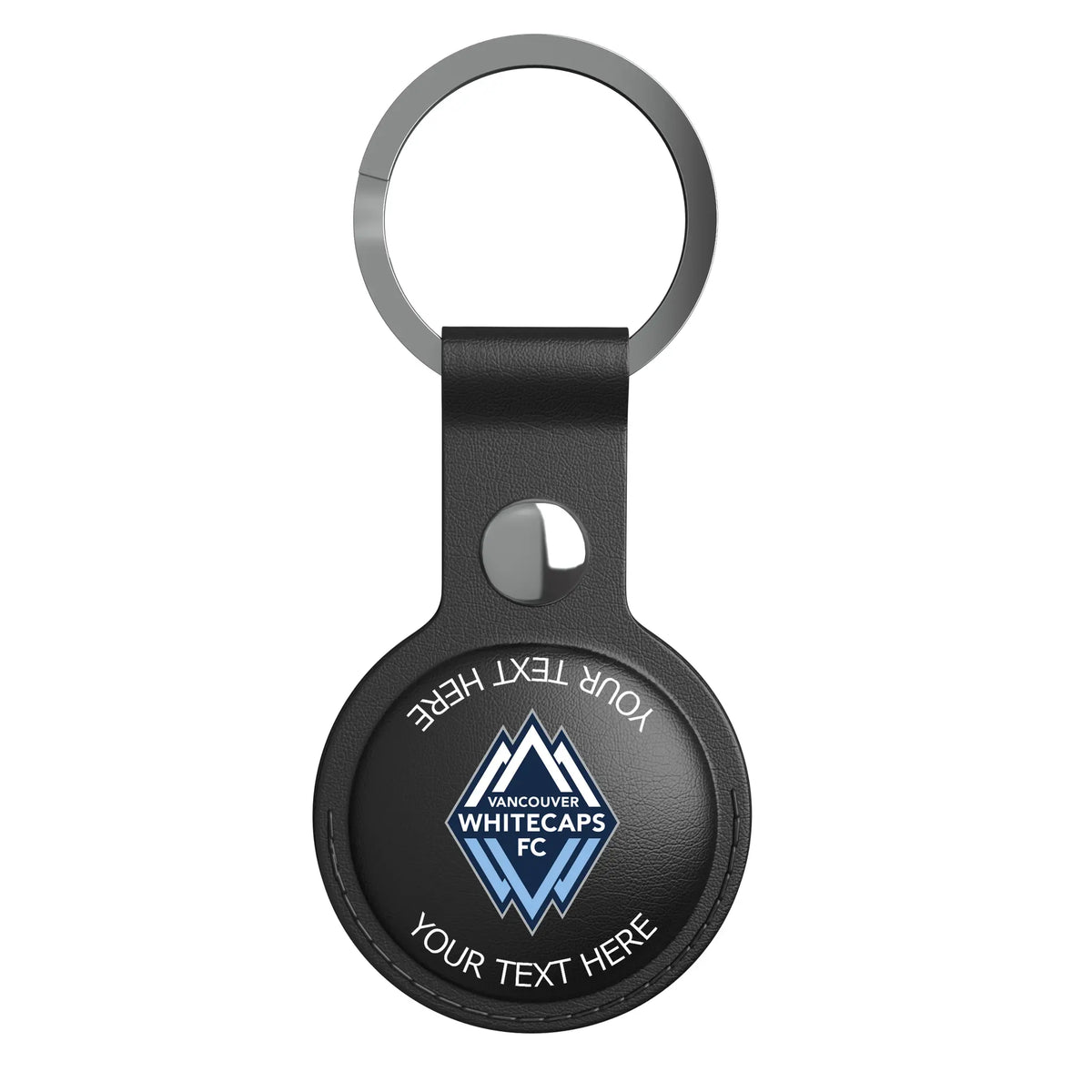 Vancouver Whitecaps Personalized Insignia AirTag Black Airtag Holder