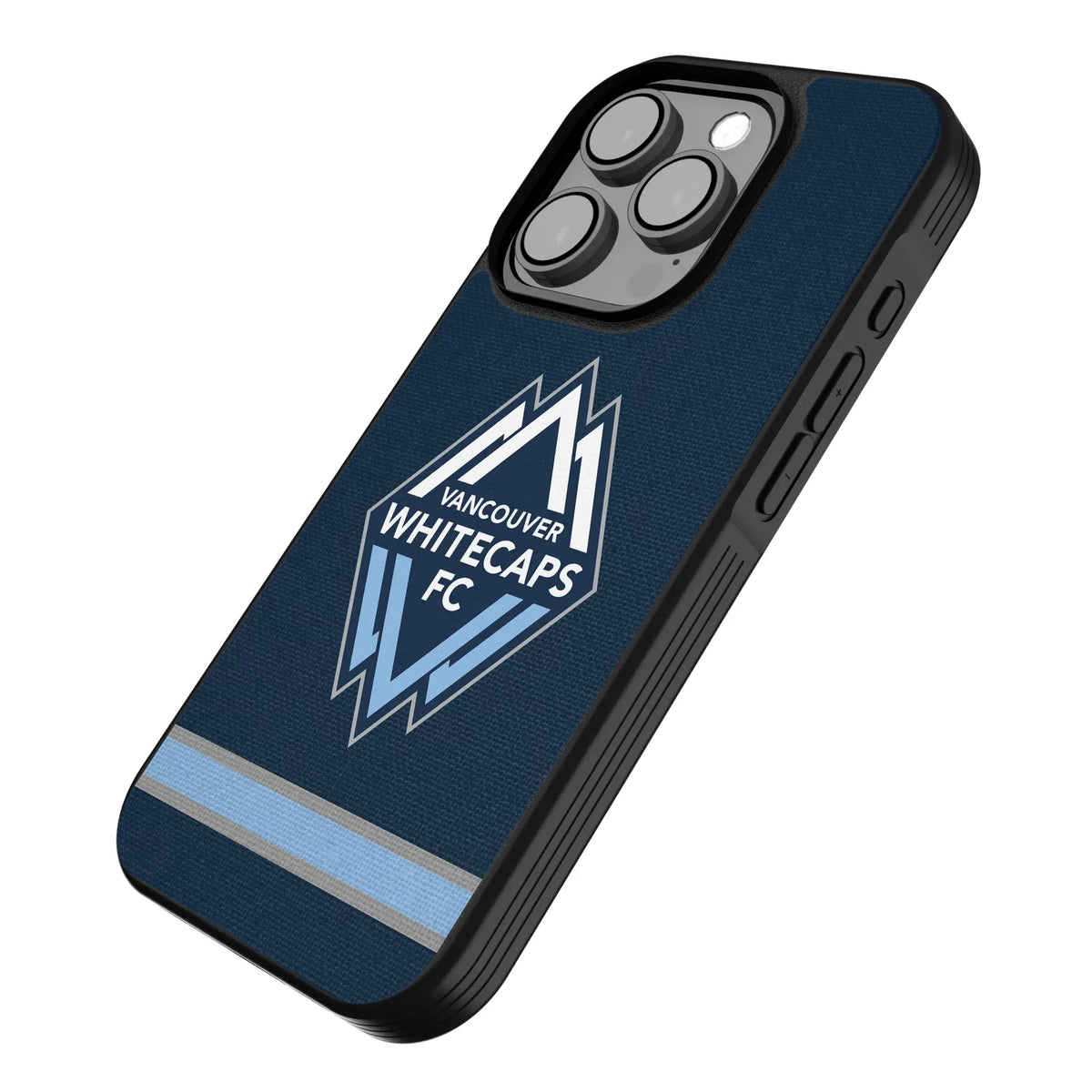 Vancouver Whitecaps Stripe iPhone Bump Phone Case for Apple iPhone - Isometric View
