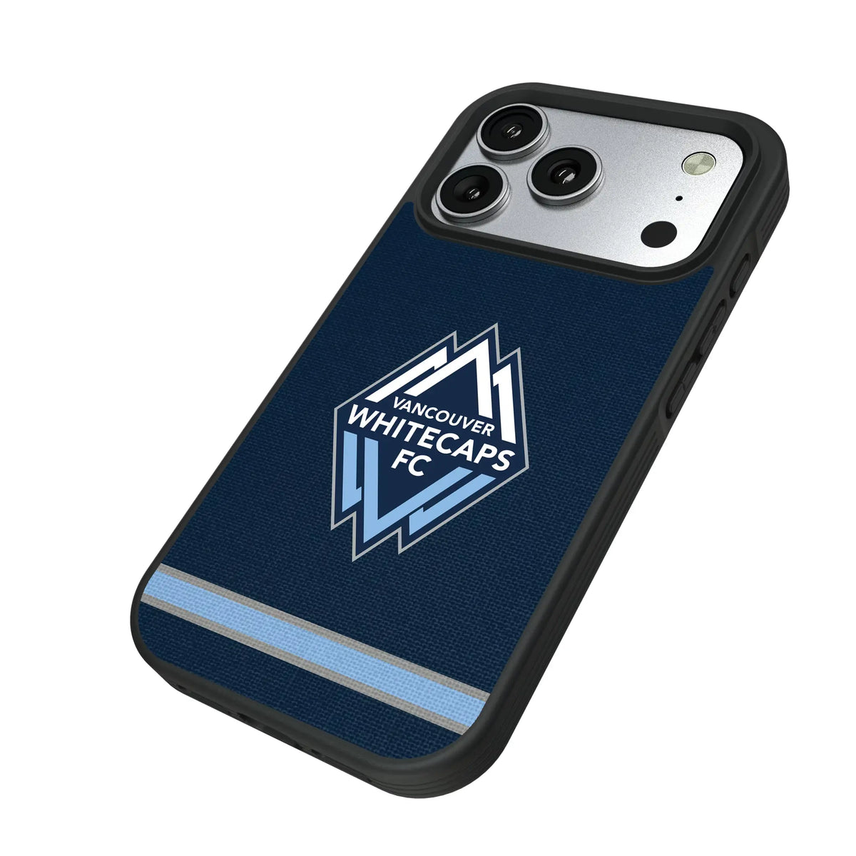 Vancouver Whitecaps Stripe iPhone Bump Phone Case for Apple iPhone - Isometric View#Device_iPhone 17 Pro