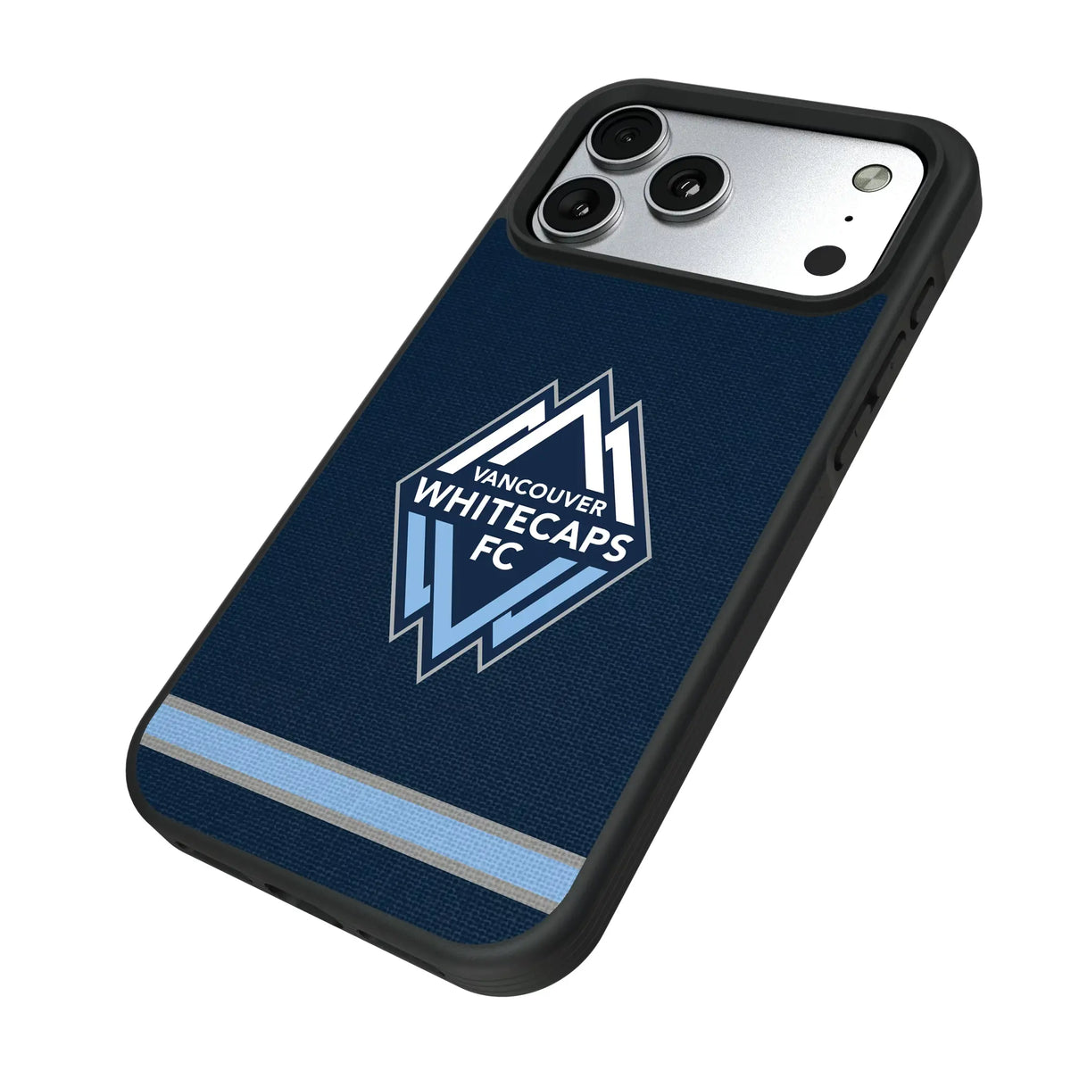Vancouver Whitecaps Stripe iPhone Bump Phone Case for Apple iPhone - Isometric View#Device_iPhone 17 Pro Max