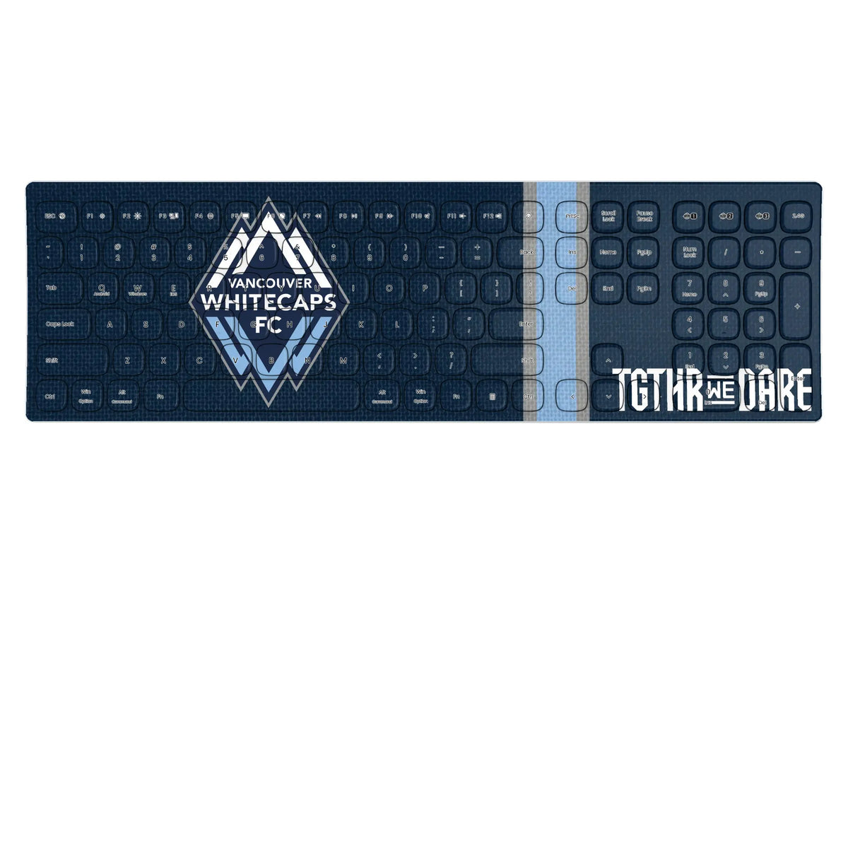 Vancouver Whitecaps Stripe KKB605 Curved Wireless Keyboard