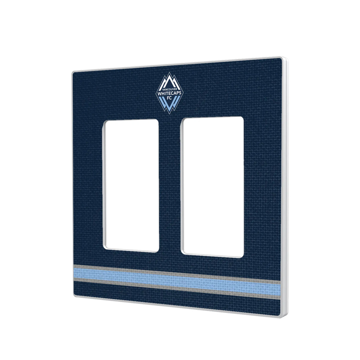 Vancouver Whitecaps Stripe Hidden-Screw Light Switch Plate#Style_Double Rocker