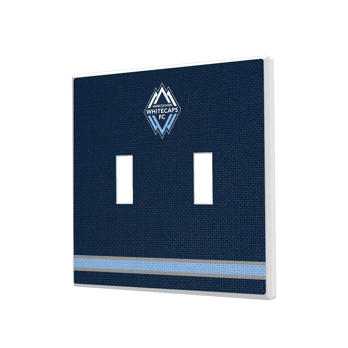 Vancouver Whitecaps Stripe Hidden-Screw Light Switch Plate#Style_Double Toggle