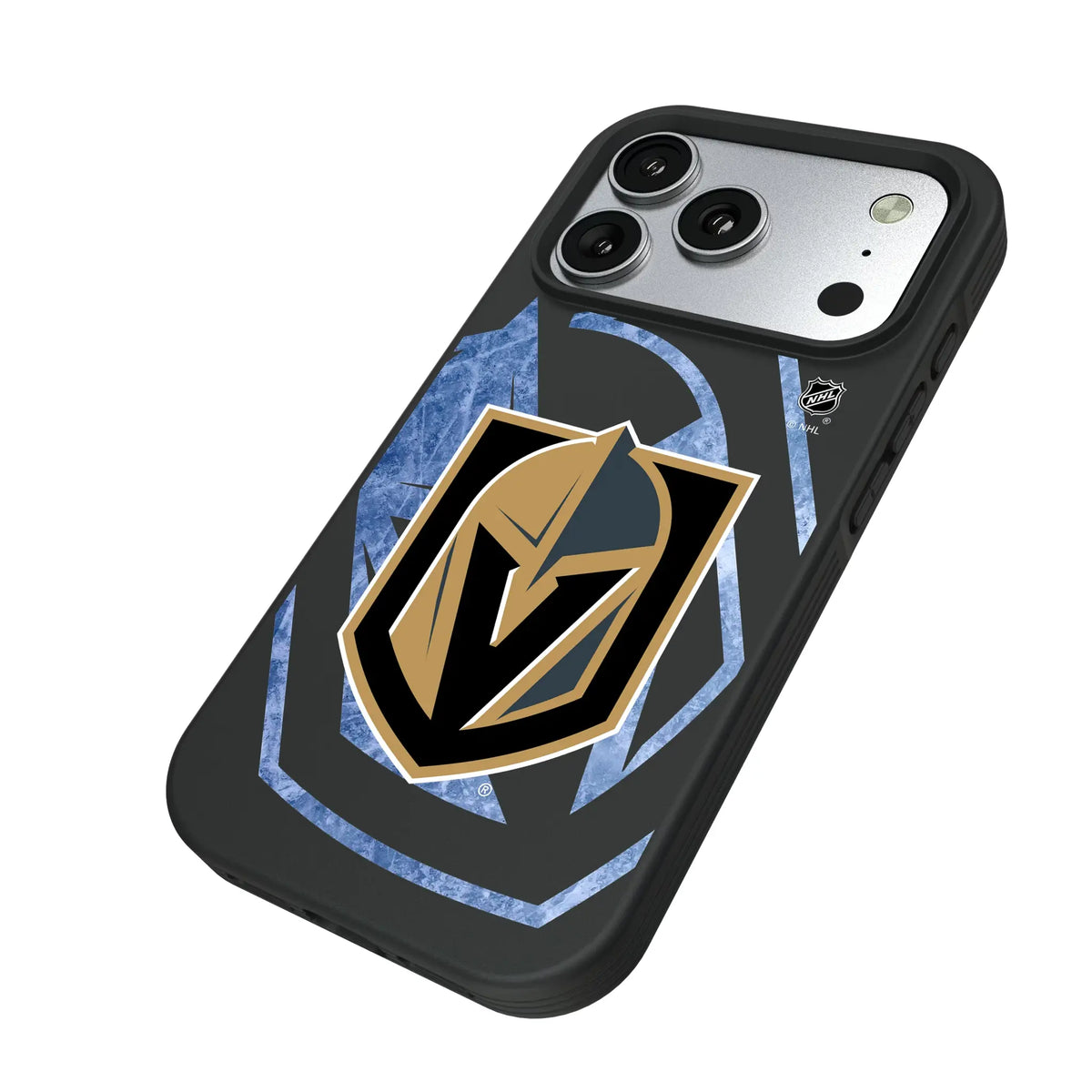 Vegas Golden Knights Ice Tilt iPhone Bump Phone Case for Apple iPhone - Isometric View#Device_iPhone 17 Pro