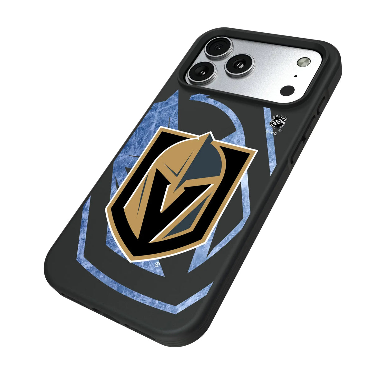 Vegas Golden Knights Ice Tilt iPhone Bump Phone Case for Apple iPhone - Isometric View#Device_iPhone 17 Pro Max
