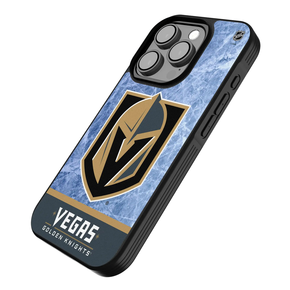 Vegas Golden Knights Ice Wordmark iPhone Bump Phone Case for Apple iPhone - Isometric View