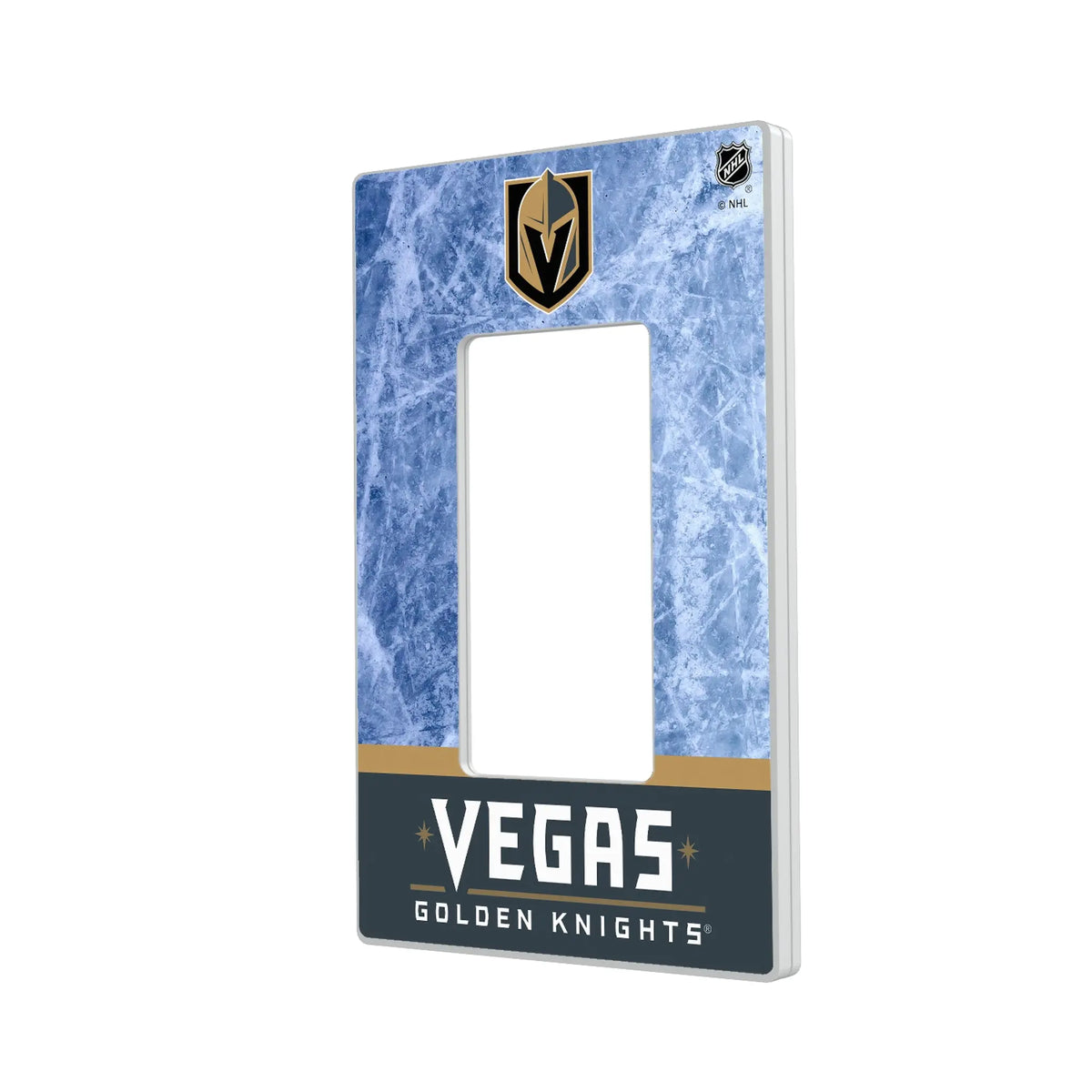 Vegas Golden Knights Ice Wordmark Hidden-Screw Light Switch Plate#Style_Single Rocker