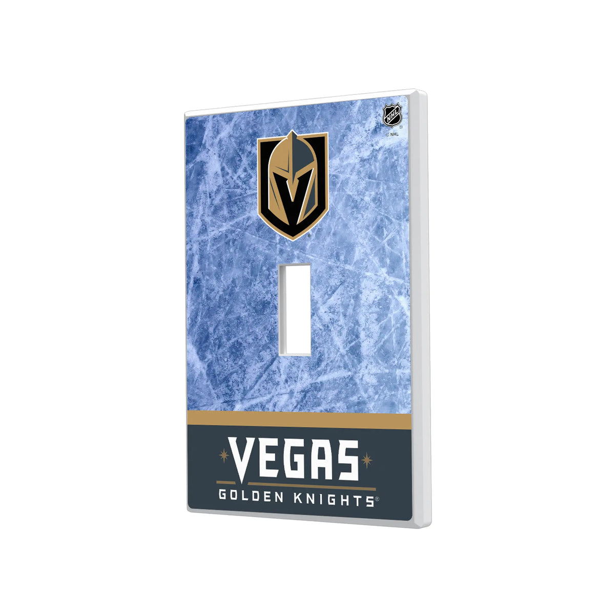 Vegas Golden Knights Ice Wordmark Hidden-Screw Light Switch Plate#Style_Single Toggle