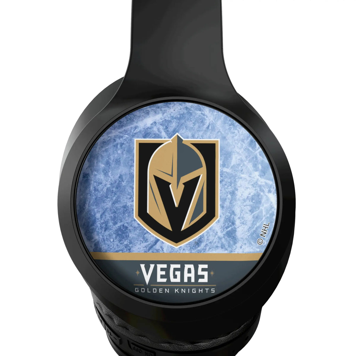 Vegas Golden Knights Ice Wordmark Wireless Over-Ear Headphones With Case - Detail